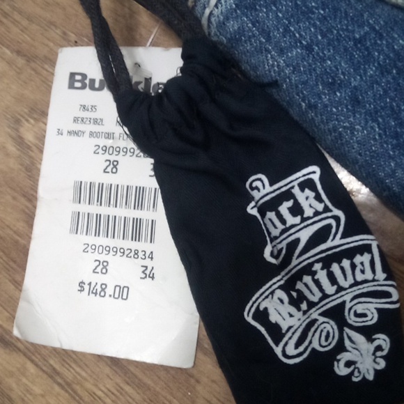 Rock Revival NWT Women's 28 Mandy Bootcut Embellished Faux Leather Flap Pockets - Picture 8 of 14